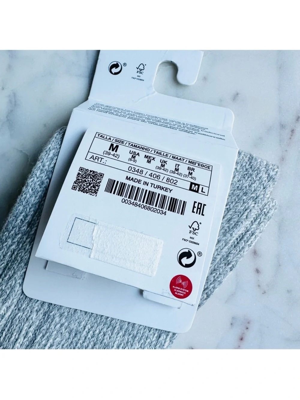 Zara grey melange cotton socks